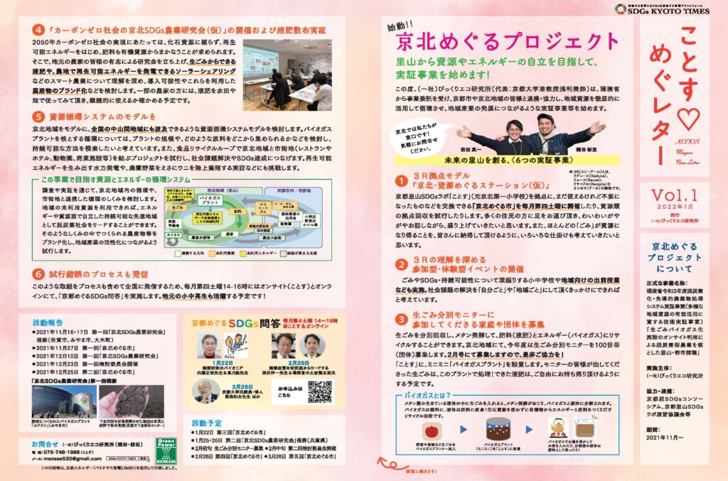 ことす♡めぐレター」が発刊されました！ | 【公式】ことす - 京都里山  